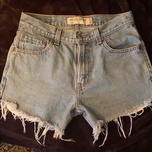 Vintage Levi cut off denim shorts